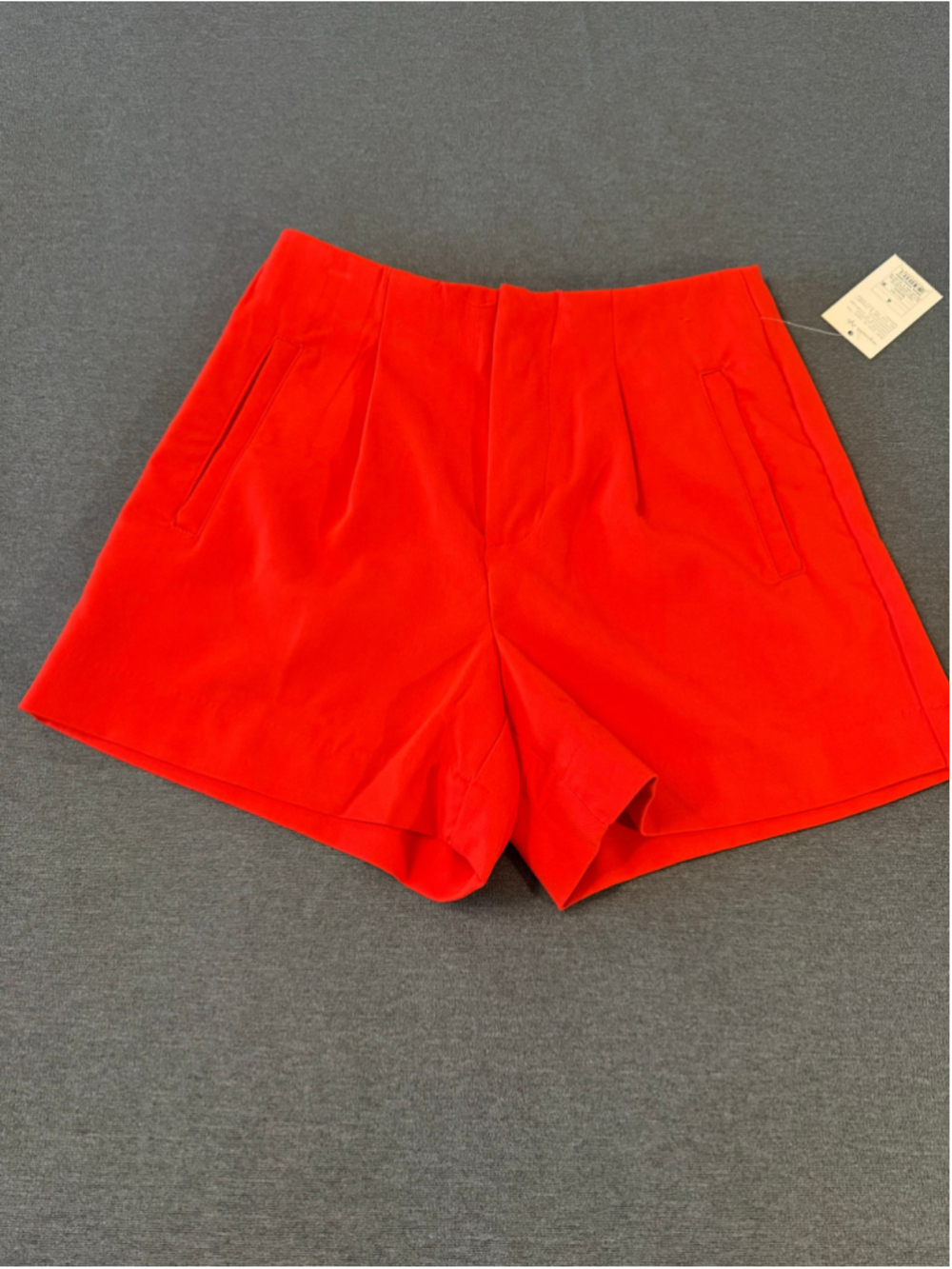 A New Day NWT High Rise Stretch Midi Shorts Orange Red 4 - Picture 1 of 7